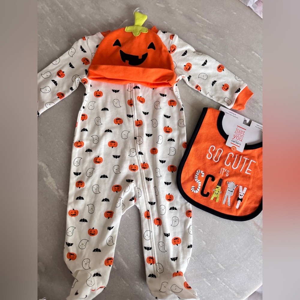 Halloween baby Romper with beanie - Picture 4 of 8